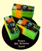 $100 Cake - Cut to shape and put onto chocolate cake, yum!!